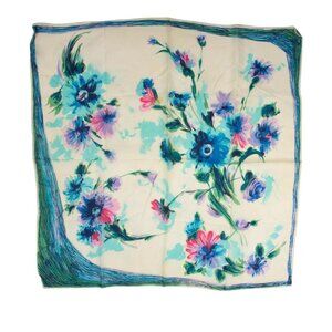 Vintage Hand Painted Floral Scarf  Accessories